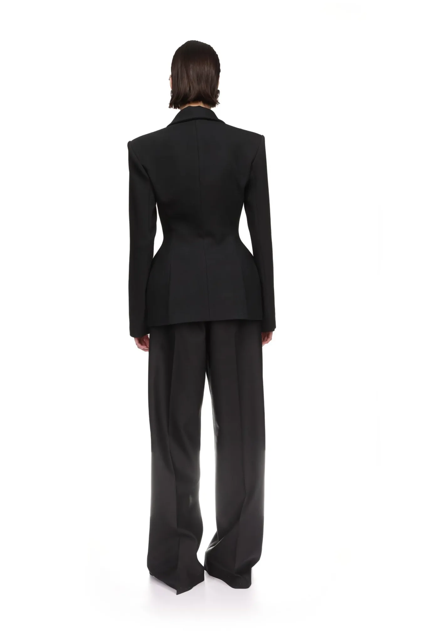 WIDE TAILORED TROUSERS IN BLACK