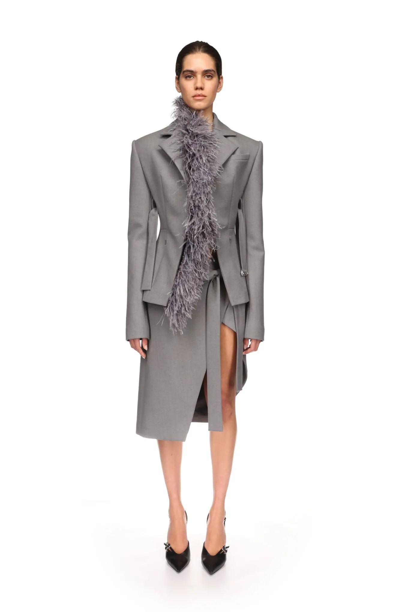 WRAPPED EFFECT OPEN LEG SKIRT