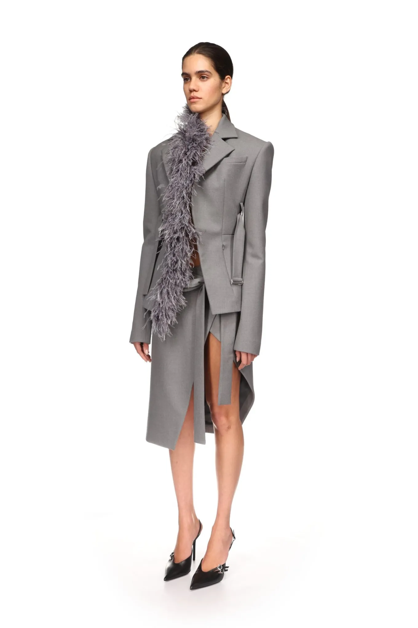 WRAPPED EFFECT OPEN LEG SKIRT