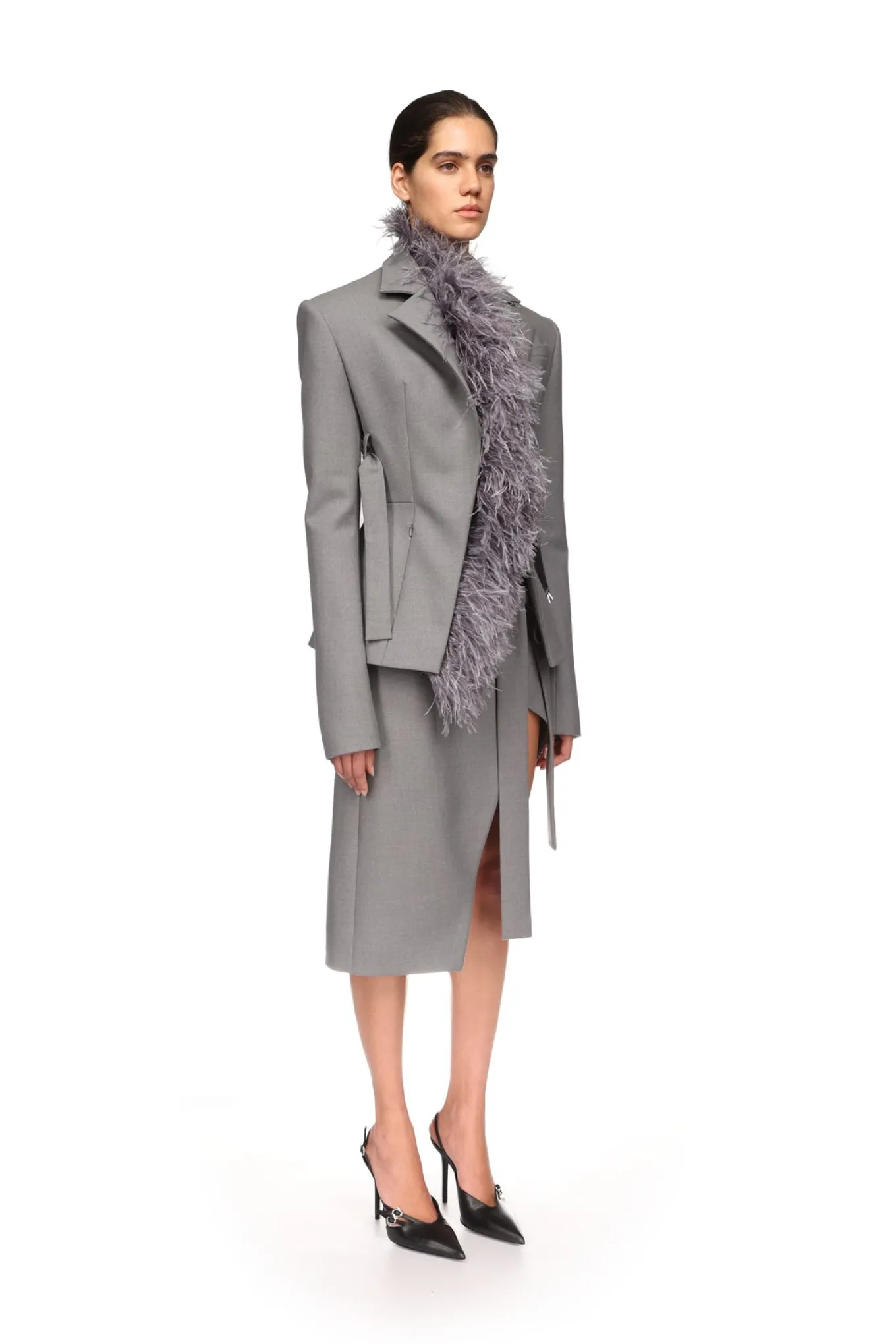 WRAPPED EFFECT OPEN LEG SKIRT