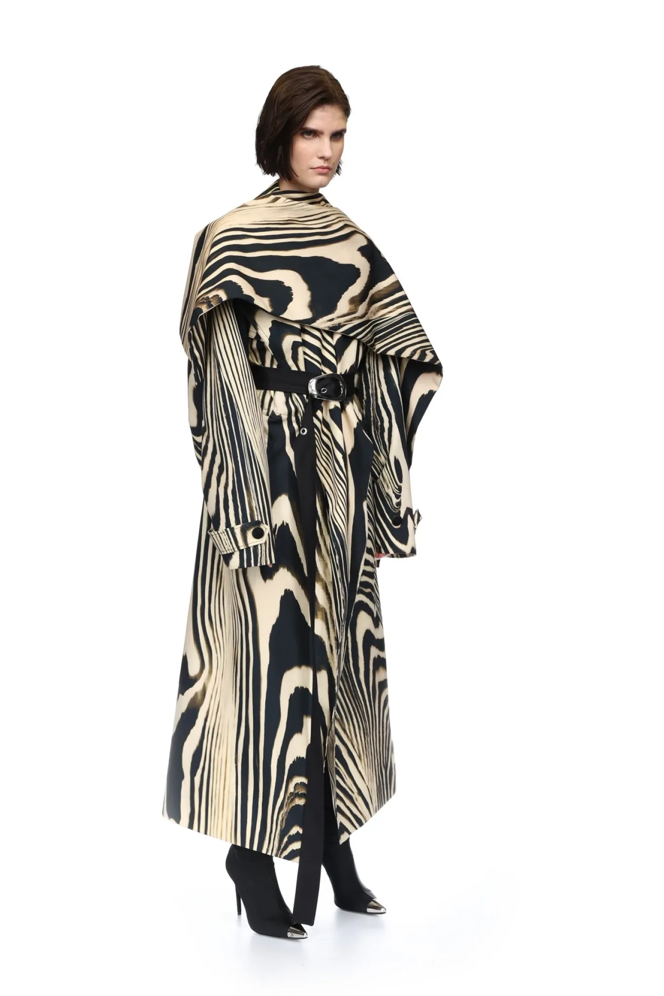 ZEBRA PRINT TRENCH COAT